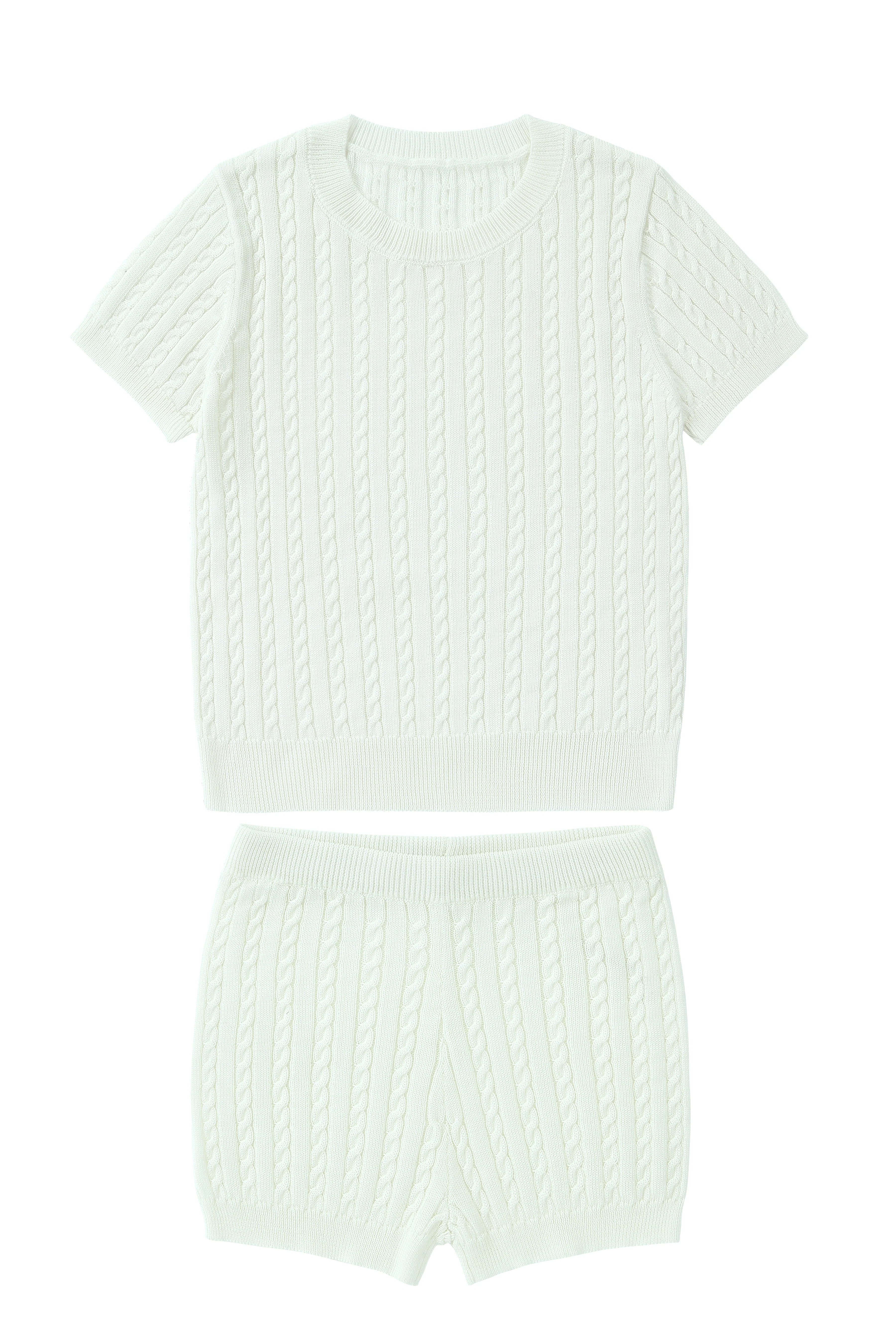 Baby Cableknit set (White) - Sage Collection
