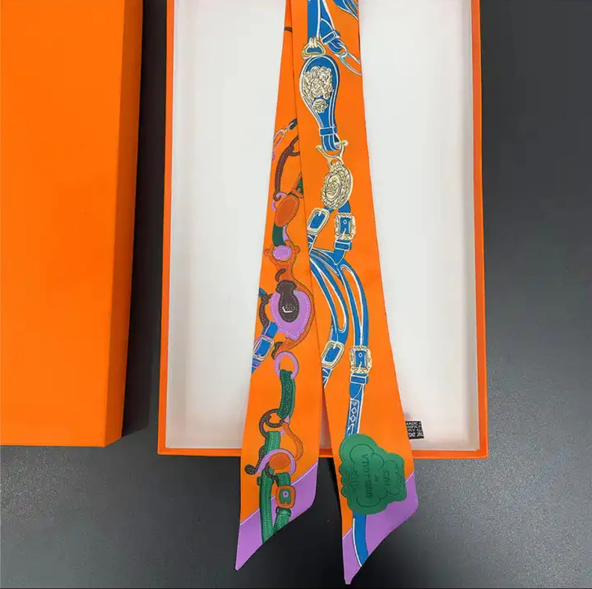 Chain Print Silk Scarf