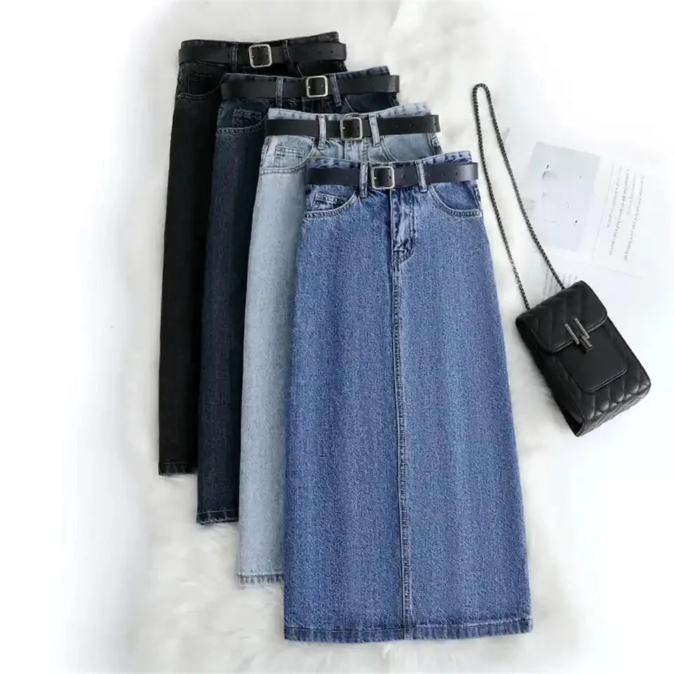 Denim A-lined Maxi Skirt