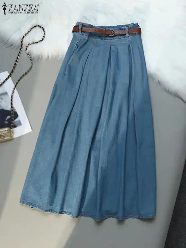 Denim Maxi Skirt - Image 2