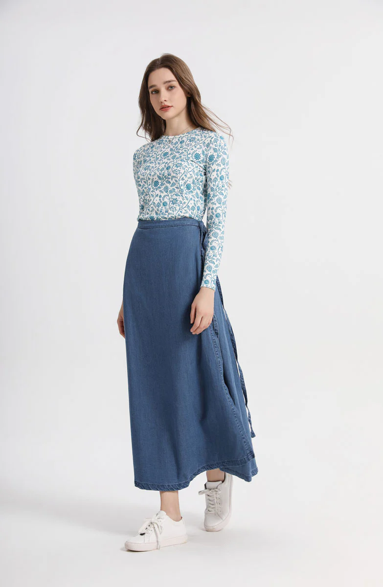 Denim Wrap Skirt