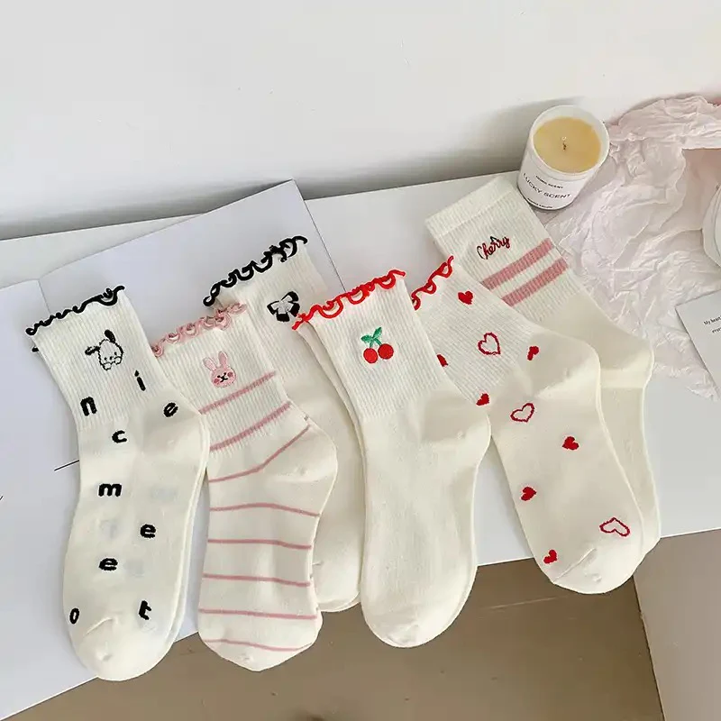 Embroidered Frill Socks