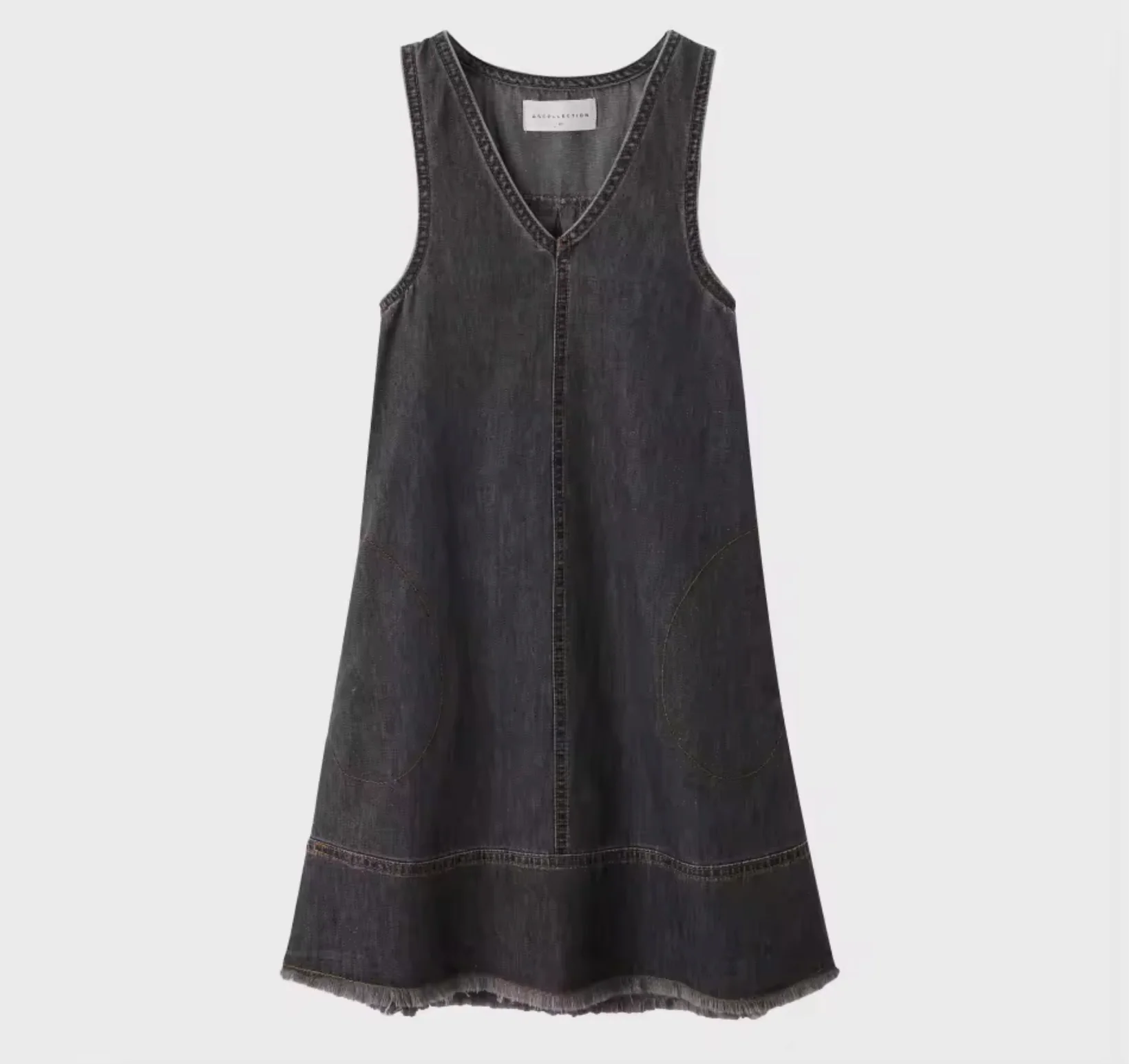 Girl V Dress- Black Denim Collection