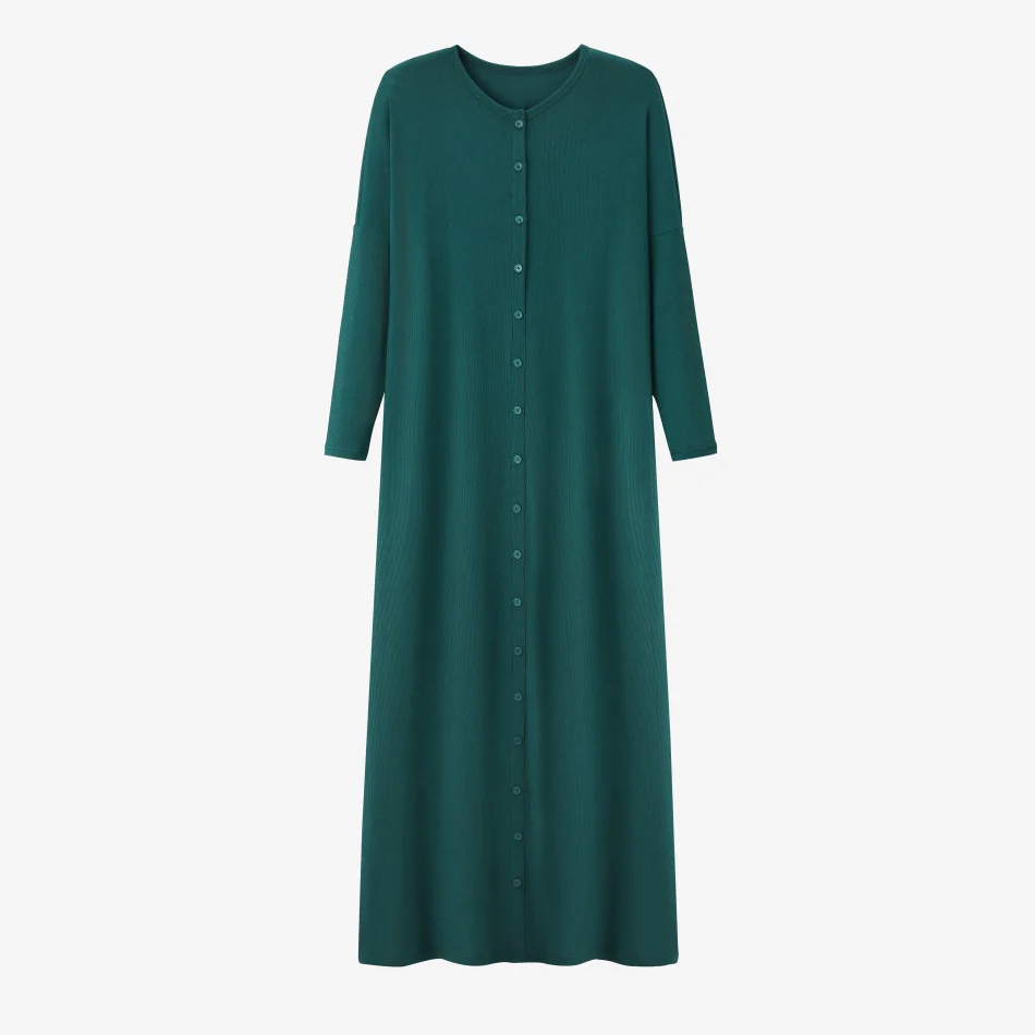 Green Ribbed Dolman Maxi