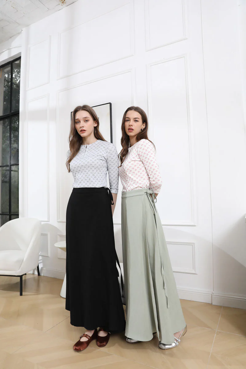 Linen Wrap Skirt - Image 2