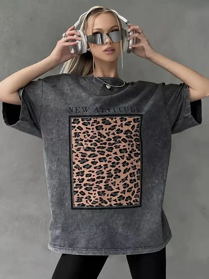 Oversized Denim Washed Tee - Image 2
