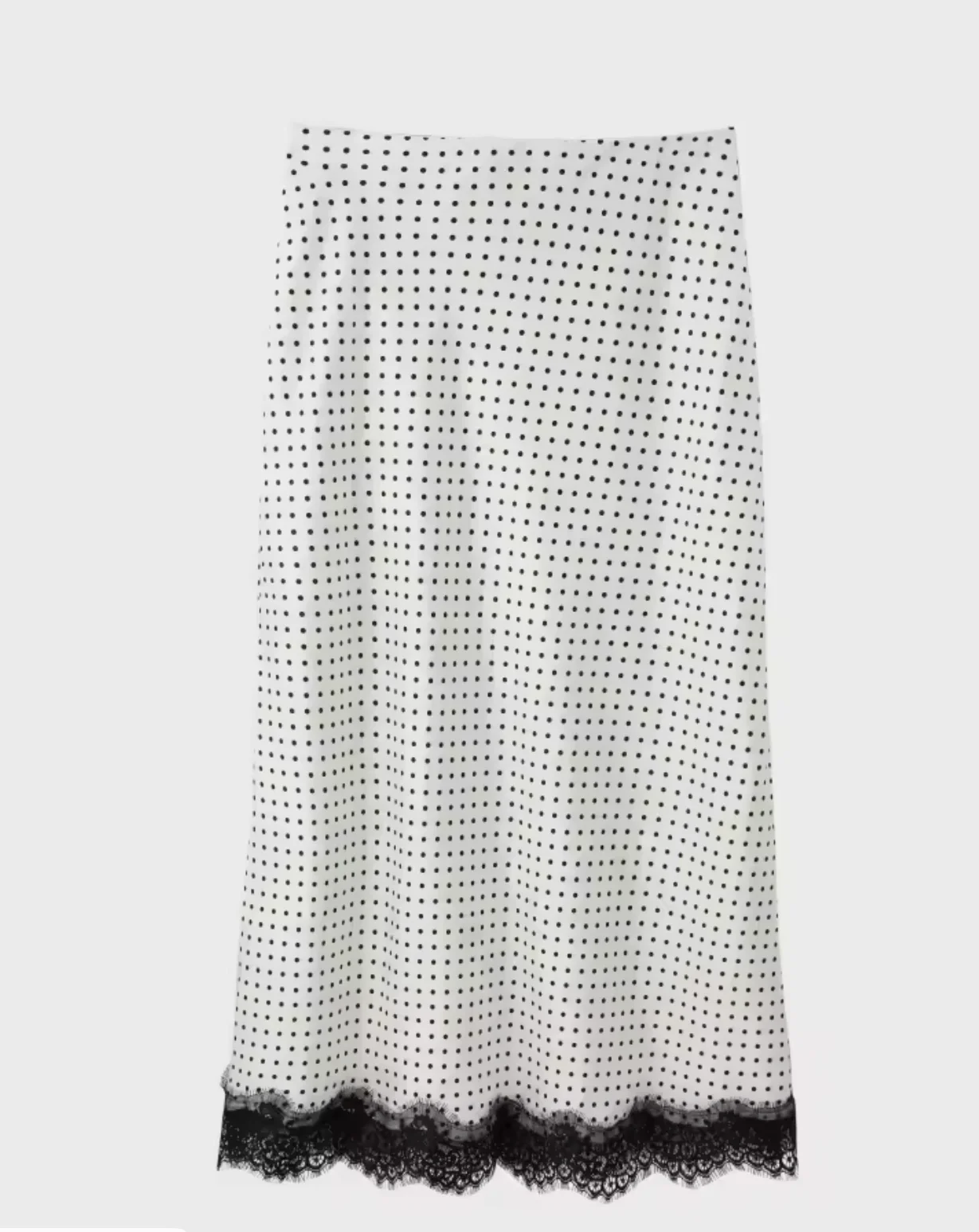Polka Dot Lace Satin Skirt