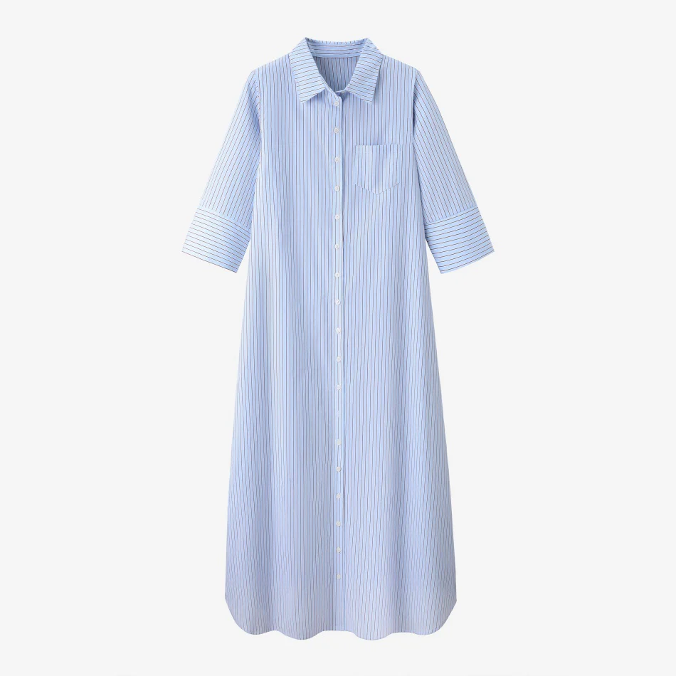 The Riviera Stripe Dress- POWDER BLUE