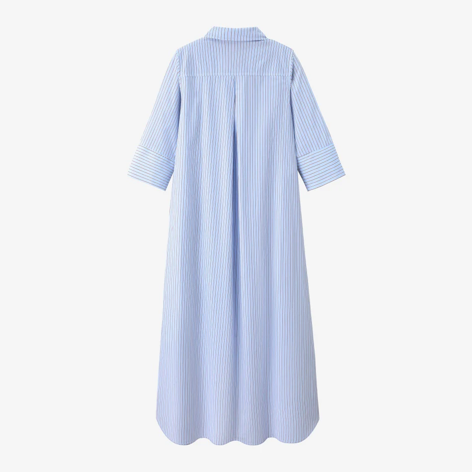 The Riviera Stripe Dress- POWDER BLUE - Image 3